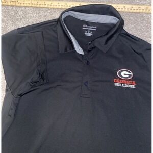 Georgia Bulldogs UGA Men's Polo Large‎ Black Shirt Champion NCAA Active Football
